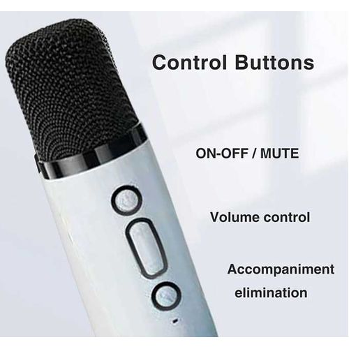 Bluetooth Speaker Microphone Home Karaoke Kit - LED Color Light Surround