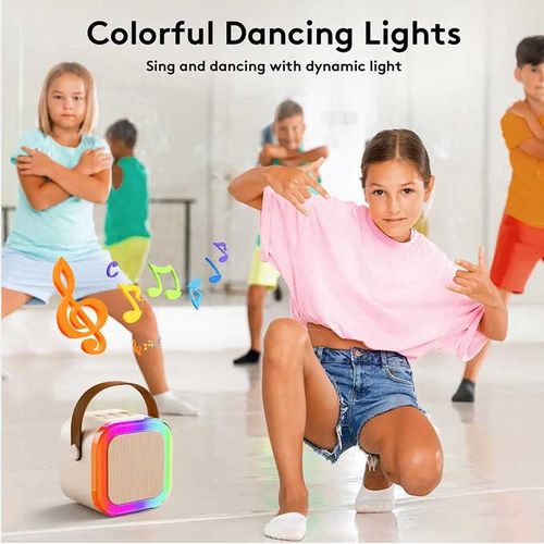 Bluetooth Speaker Microphone Home Karaoke Kit - LED Color Light Surround
