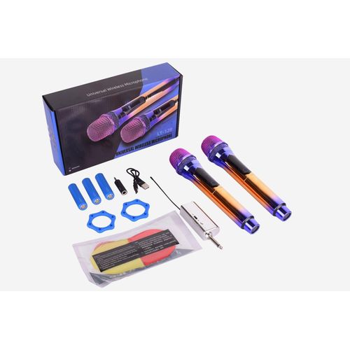 Wireless Microphone, Handheld Dynamic Microphone Wireless Mic System Set with Rechargeable Receiver C