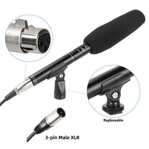 StarSide Professional Shotgun Long-Stick Condenser Camera Microphone Mic with Mount Clip For Media Interview