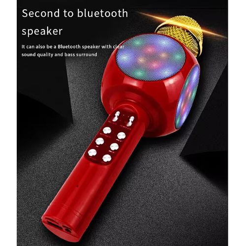 Bluetooth Wireless WS1816 Microphone With Led Light Microphone Handheld FM Mic Broadcast Microphone For Music Singing Speaker Player Vocal Microphones
