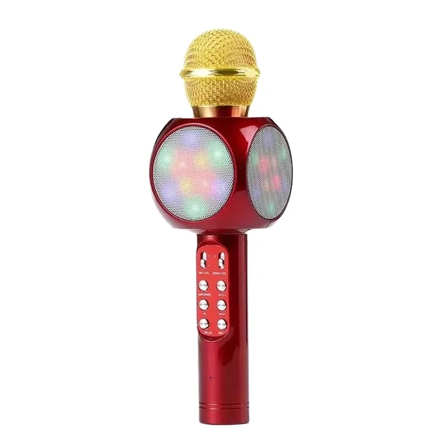 Bluetooth Wireless WS1816 Microphone With Led Light Microphone Handheld FM Mic Broadcast Microphone For Music Singing Speaker Player Vocal Microphones