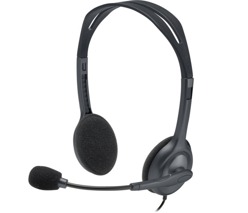 Logitech H111 Wired Headset, Stereo Headphones with Noise-Cancelling Microphone, 3.5 mm Audio Jack, PC/Mac/Laptop/Smartphone/Tablet