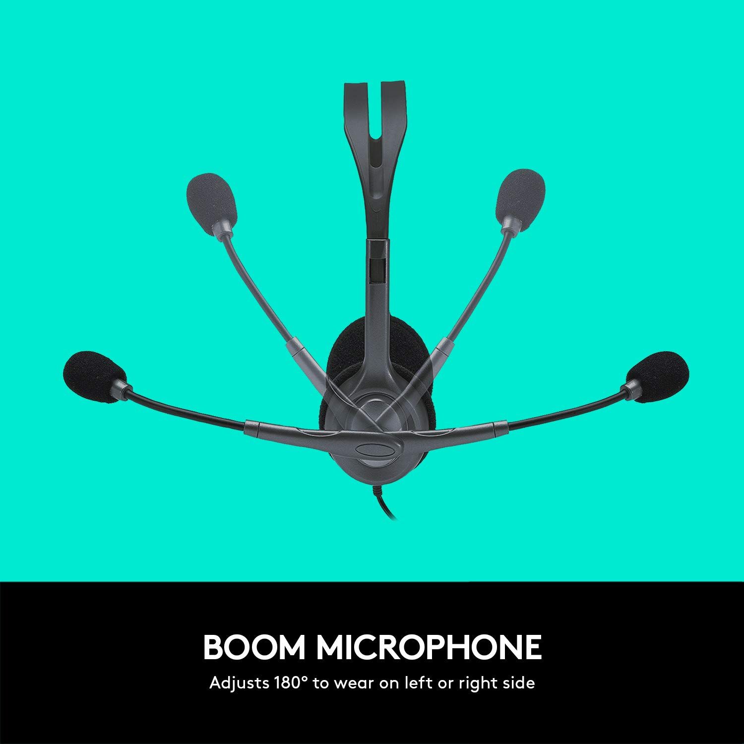 Logitech H111 Wired Headset, Stereo Headphones with Noise-Cancelling Microphone, 3.5 mm Audio Jack, PC/Mac/Laptop/Smartphone/Tablet
