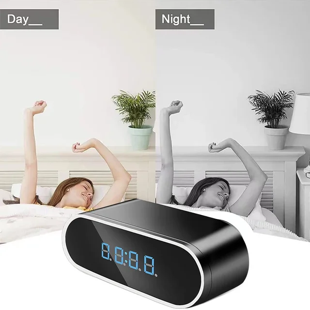 WiFi Hidden Camera Clock HD 1080P Spy Cameras Wireless Indoor Security Surveillance Camera Small Nanny Cam with Motion Detection, Remote Viewing for Home and Office