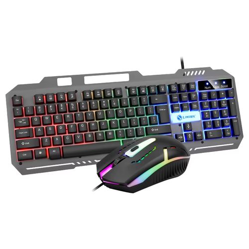 Wired Gaming Keyboard Backlight RGB METAL PANEL Keyboard And Mouse Set