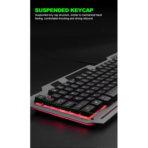 Wired Gaming Keyboard Backlight RGB METAL PANEL Keyboard And Mouse Set