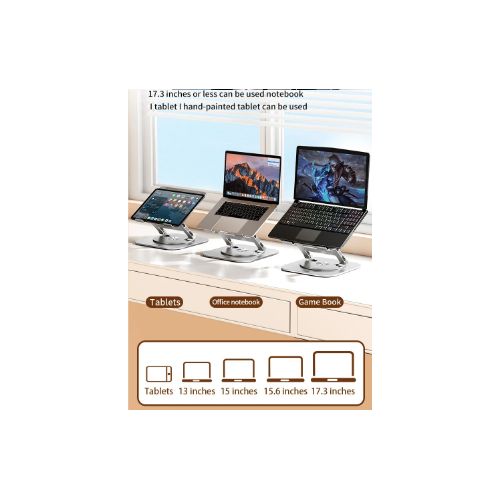 Laptop Stand 360° Rotatable Foldable Heavy Aluminum Alloy Notebook Holder Compatible 11-17.5 Inch