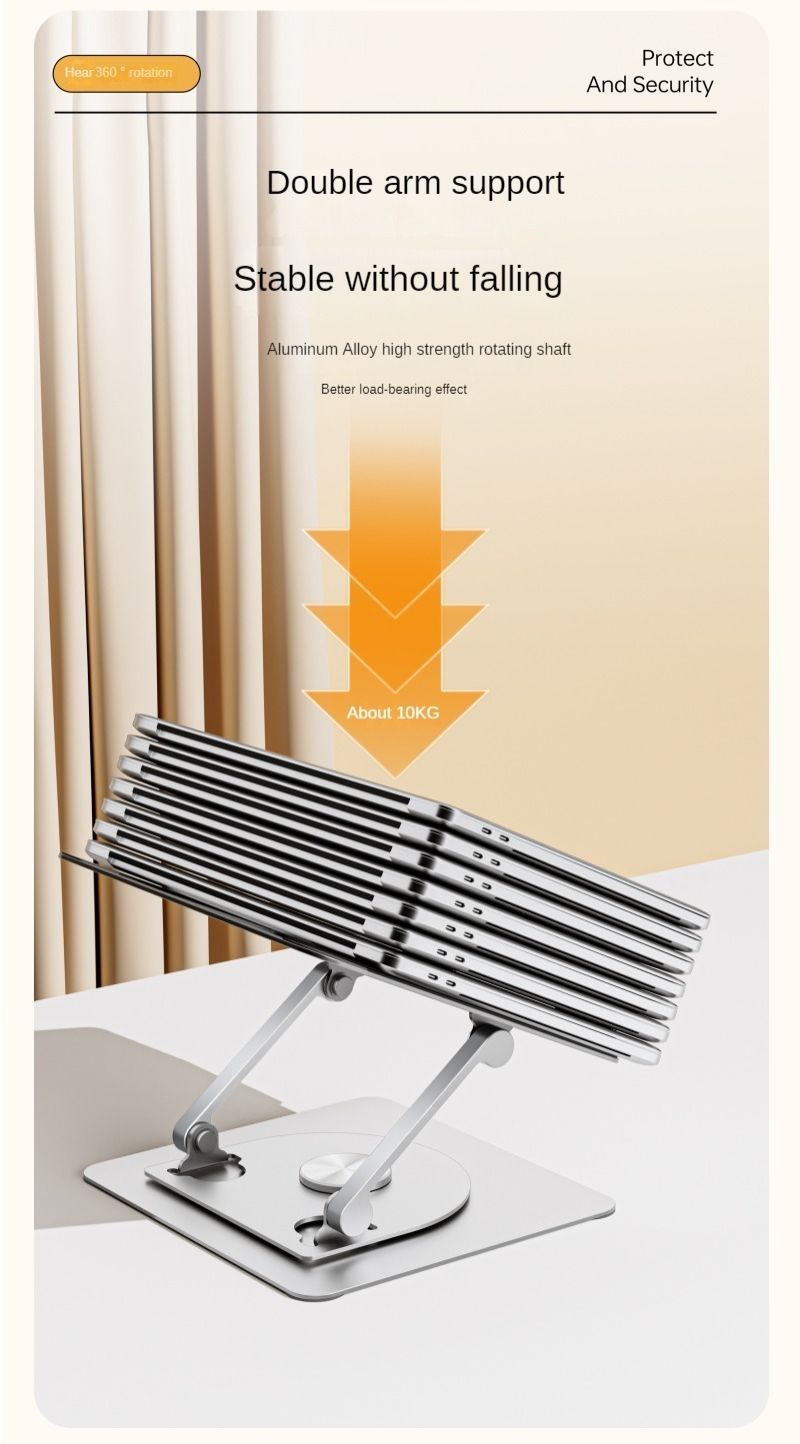 Laptop Stand 360° Rotatable Foldable Heavy Aluminum Alloy Notebook Holder Compatible 11-17.5 Inch