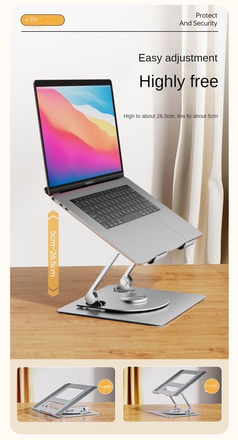 Laptop Stand 360° Rotatable Foldable Heavy Aluminum Alloy Notebook Holder Compatible 11-17.5 Inch