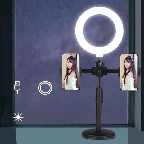6 Inch Mini Ringlight With Adjustable Tripod And Holder For Phone Selfie And Live Broadcast Ring Light 360 Rotation Stand