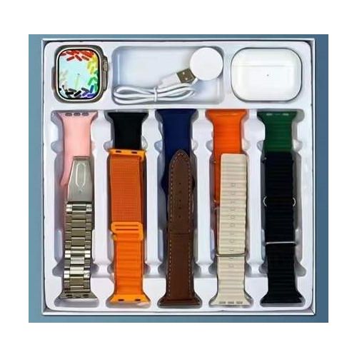Ultra-2 (12 IN 1) Smart Watch with wireless earpods and 10 different Straps