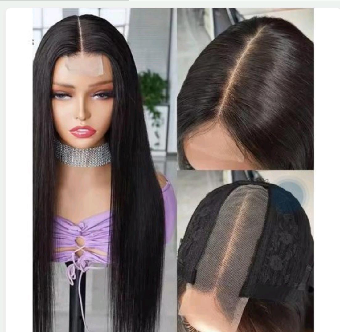24 inches semi human straight wig