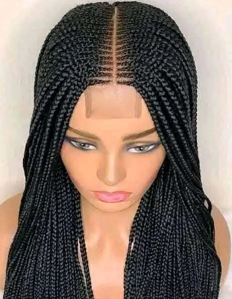 Long lace front braided wig