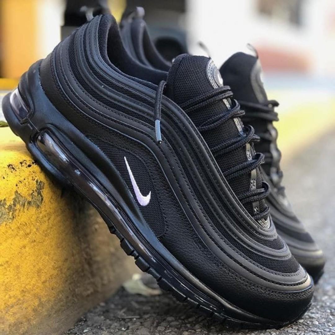 ORIGINAL AIRMAX 97 BLACK (BEST SHOP FOR AIRFORCE, AIR FORCE, JORDAN, AIR MAX, AIRMAX) FASHIONABLE SNEAKERS