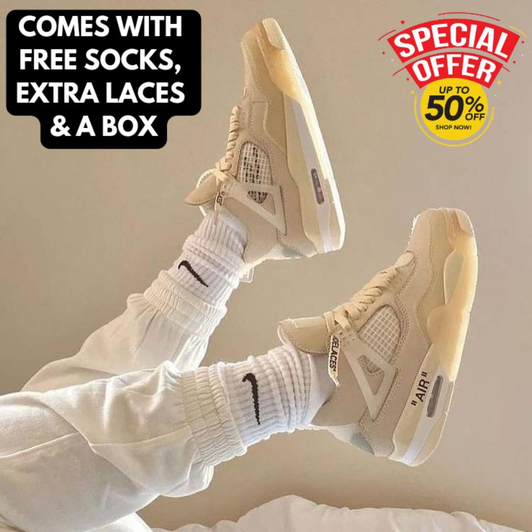 🔥( ON OFFER ) AIR JORDAN 4 RETRO, OFF WHITE 'SAIL' (BEST SHOP FOR AIRFORCE, AIR FORCE, AIR JORDAN, AIR MAX, AIRMAX) GENERIC