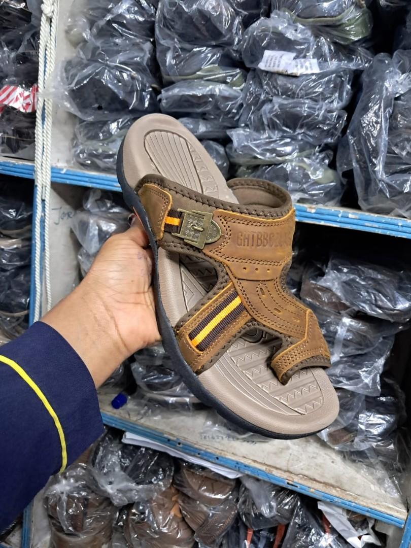 ORIGINAL LEATHER MEN OPEN SHOES VERY COMFORTABLE AND DURABLE. (BEST SHOP FOR SLIP ONS, SLIPERS, SLIDES & OPEN SHOES)