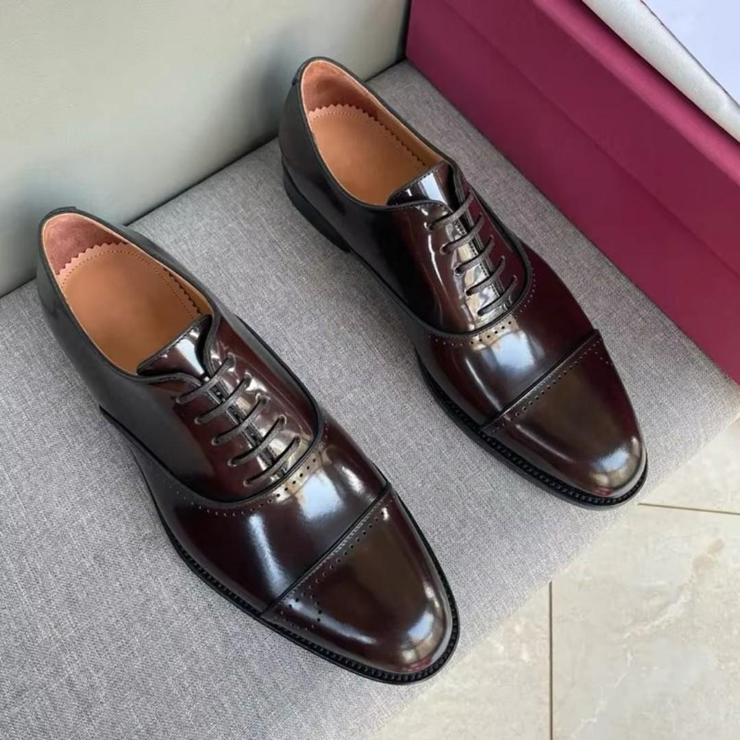 ORIGINAL BROWN MENS OFFICIAL BARNISHED LEATHER OFFICE AND BROWN PANTENT CASUAL OXFORDS SHOES, VERY CLASSY AND FASHIONABLE, OFFICIALS, CASUAL BOOTS.