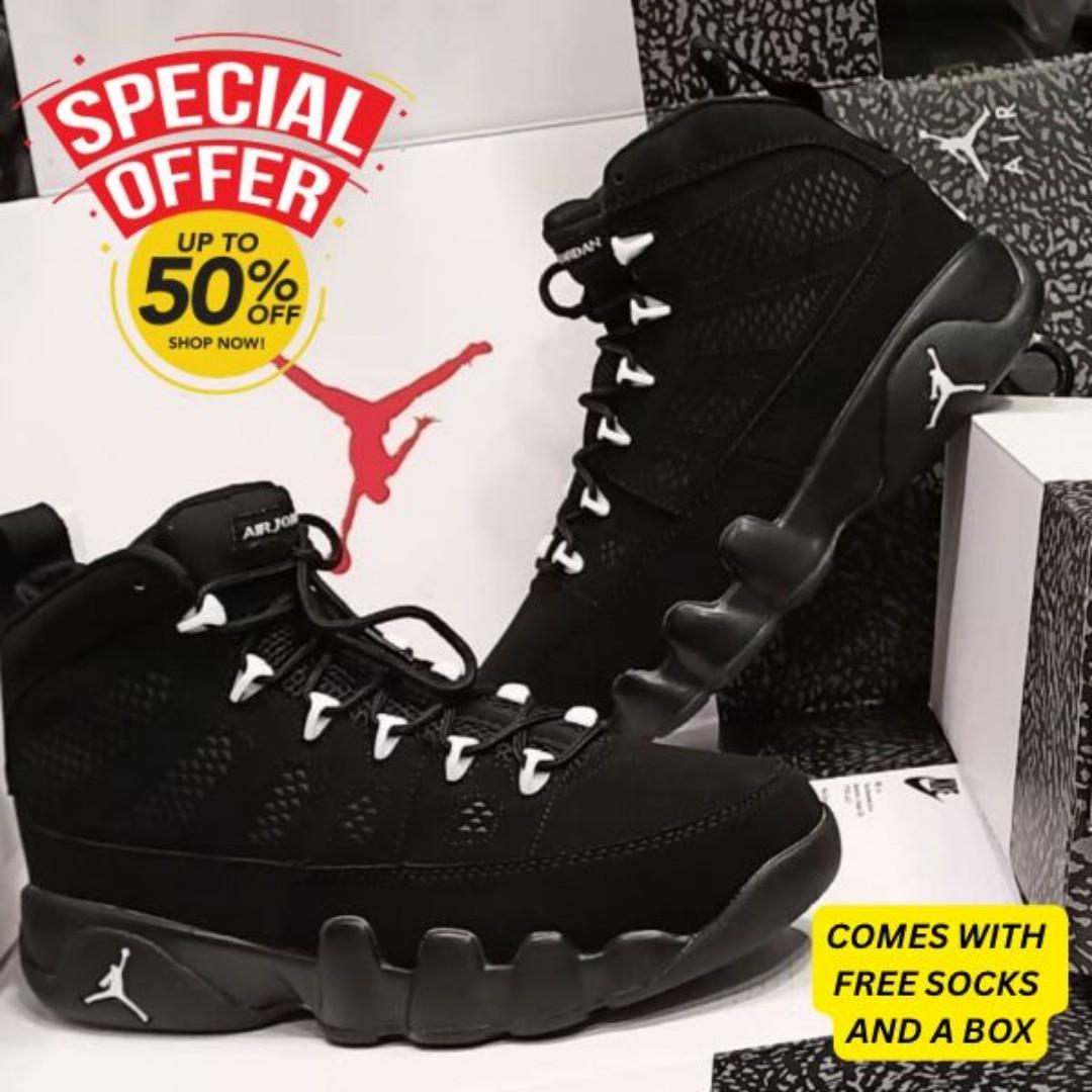 🔥( ON OFFER ) AIR JORDAN  9 IX RETRO, BLACK WHITE CUSTOMIZED JORDAN, COLOUR BLACK ,HIGH QUALITY SNEAKERS. JORDAN Best shop for Airforce, Air jordan, Airmax tn, Air force sneakers) GENERIC