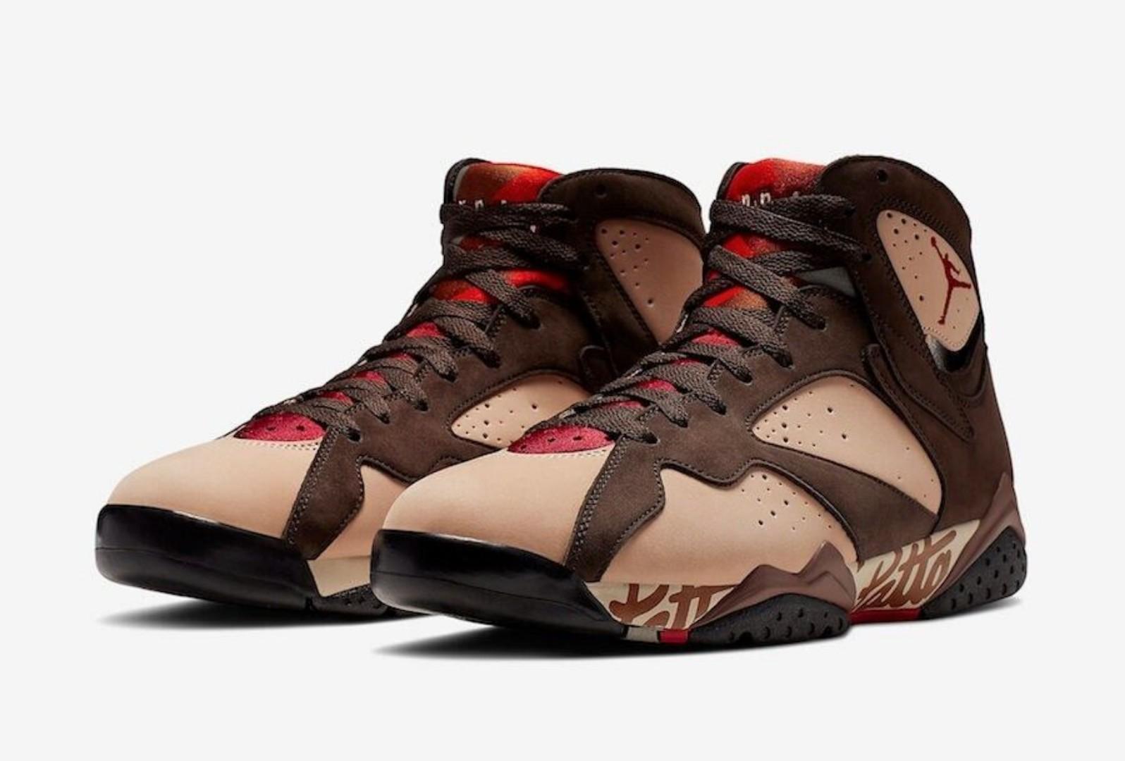 🔥( ON OFFE AIR JORDAN 7 PATTA (shimmer/tough red-velvet brown) RETRO, CUSTOMIZED JORDAN, COLOUR BLACK ,HIGH QUALITY SNEAKERS. JORDAN Best shop for Airforce, Air jordan, Airmax tn, Air force sneakers)