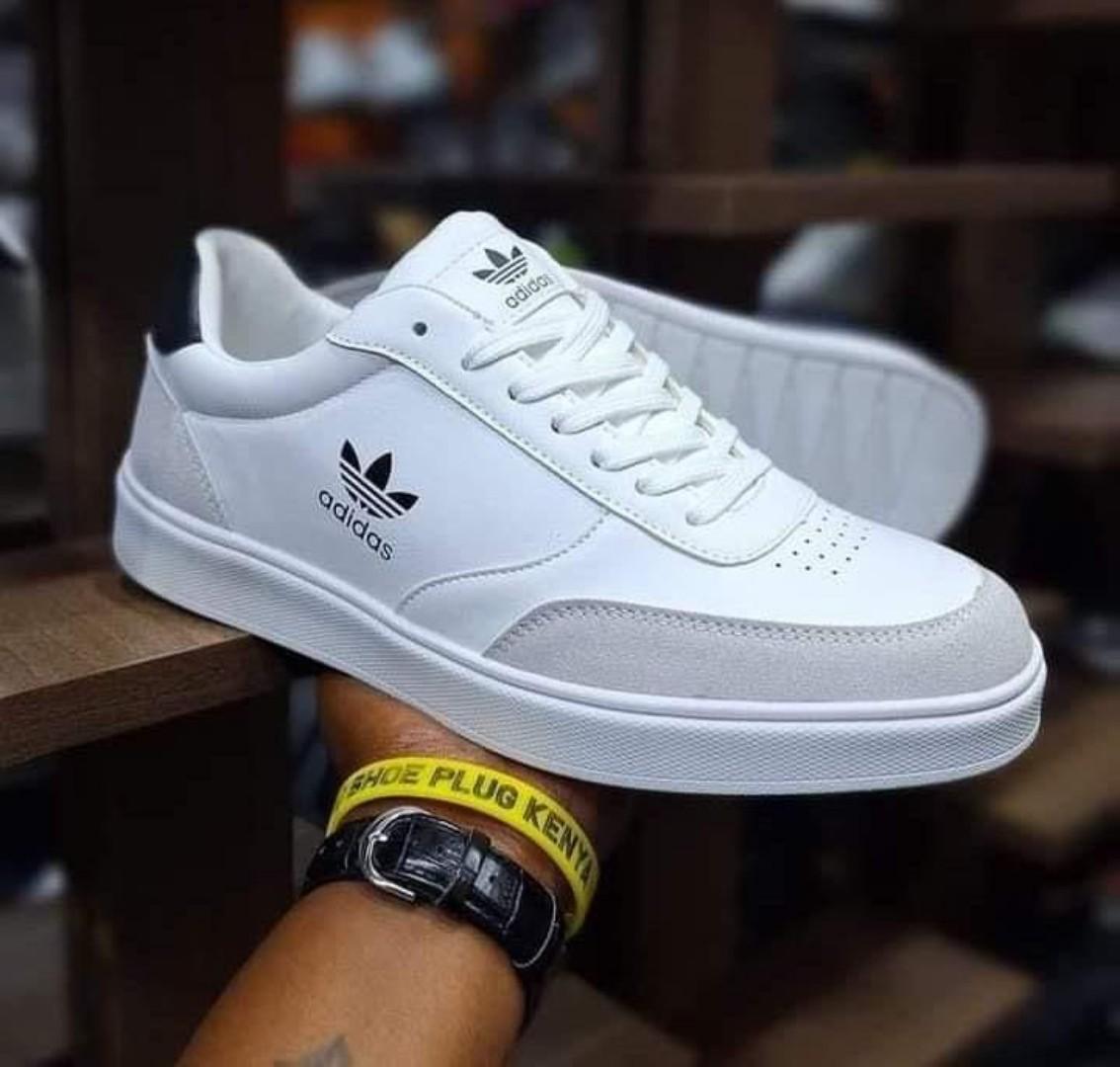 ORIGINAL LEATHER ADIDAS CLASSIC CASUALS SHOES, WHITE CASUAL AND OFFICIAL SHOES BROWN LEATHER (BEST SHOP FOR LOAFERS, OFFICIALS, CASUALS, SNEAKERS)