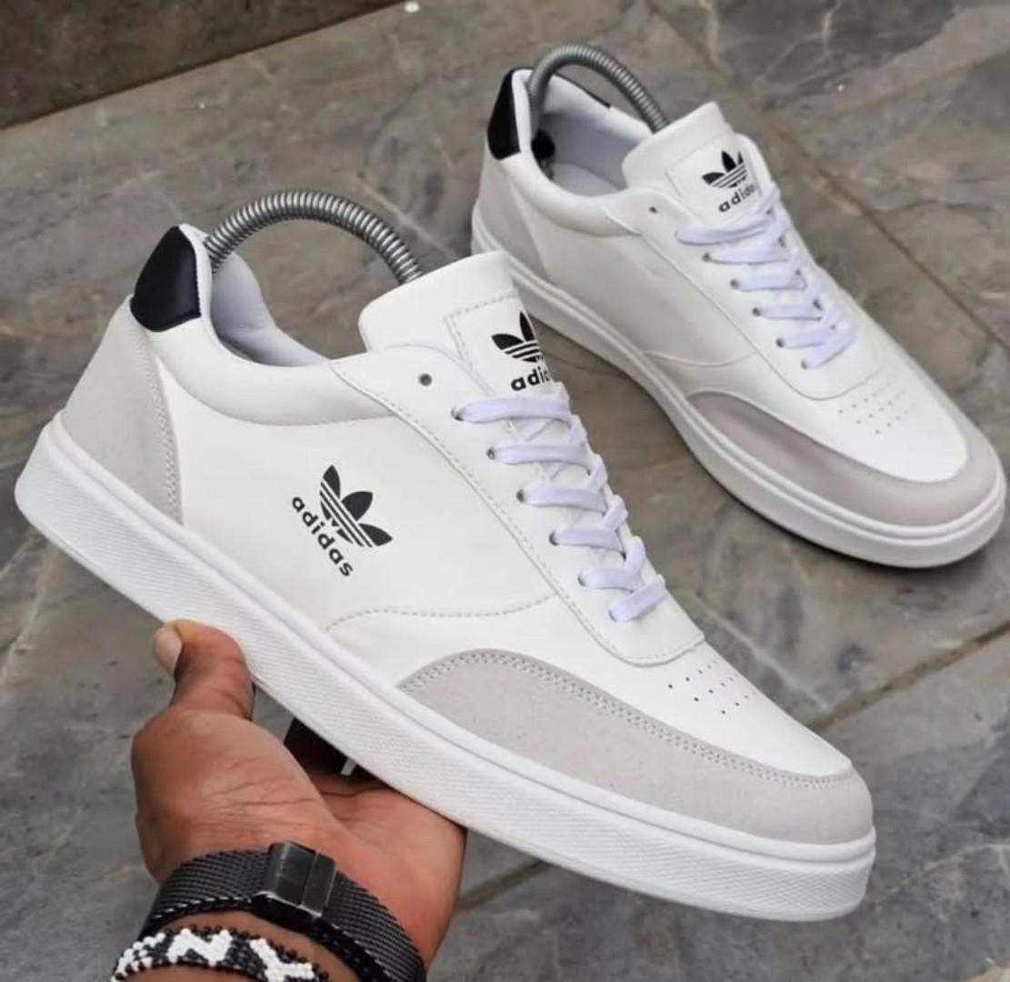 ORIGINAL LEATHER ADIDAS CLASSIC CASUALS SHOES, WHITE CASUAL AND OFFICIAL SHOES BROWN LEATHER (BEST SHOP FOR LOAFERS, OFFICIALS, CASUALS, SNEAKERS)