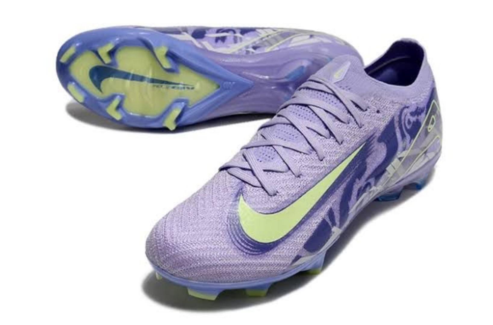 Original Air Zoom United Phantom Mercurial, GX 2 Elite FG Low-Top Football Boots, Soccer boots, ground soccer clears, purple yellow white