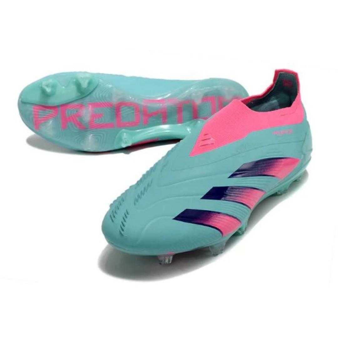 🔥( ON OFFER ) Adidas Predator 30 Elite Laceless FG Football Boots Blue And Pink, soccer boots and football boots. GENERIC