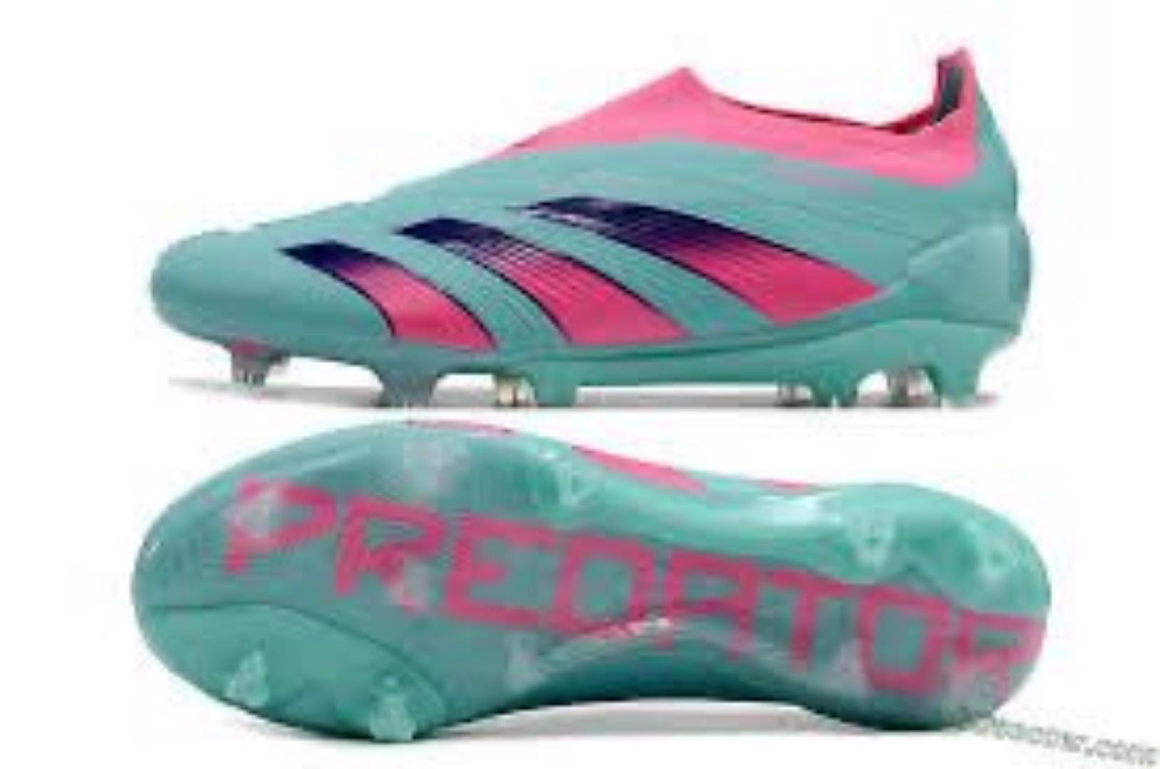 🔥( ON OFFER ) Adidas Predator 30 Elite Laceless FG Football Boots Blue And Pink, soccer boots and football boots. GENERIC