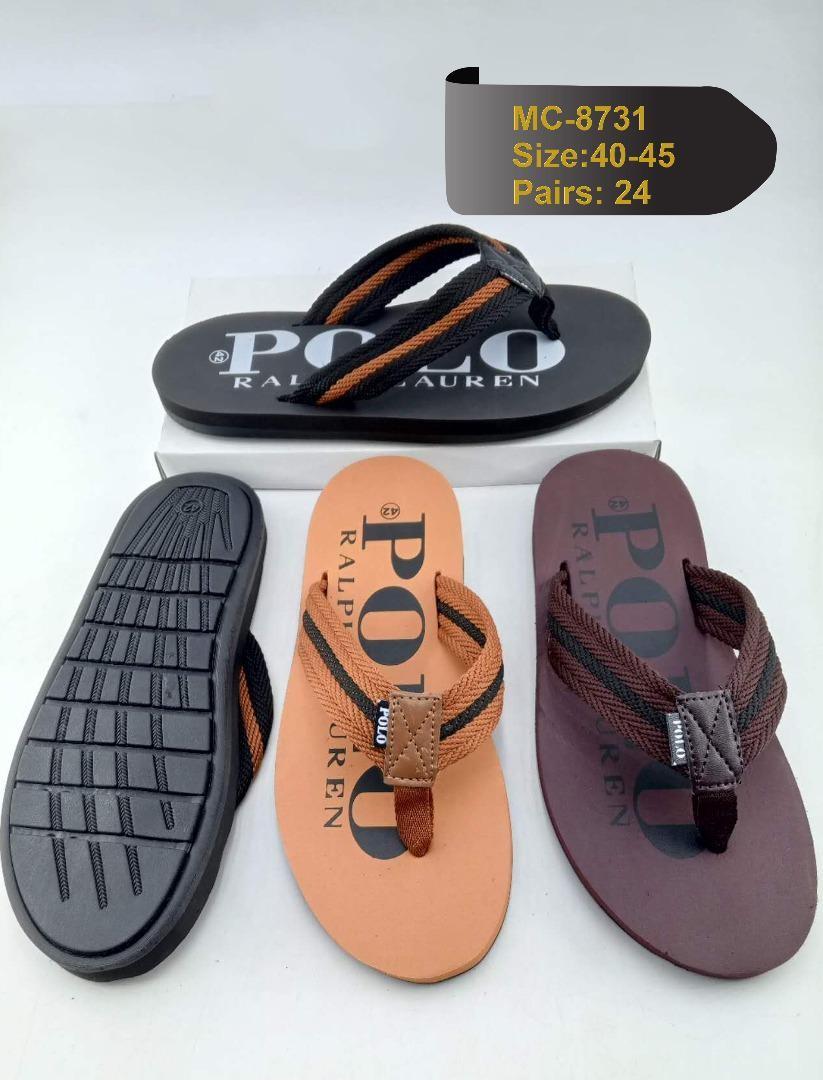 New Desighner "POLO" Summer Slippers, Flip flops & Slides, Men Shoes High Quality Outdoor Casual Beach Flip Flops Brown & Black