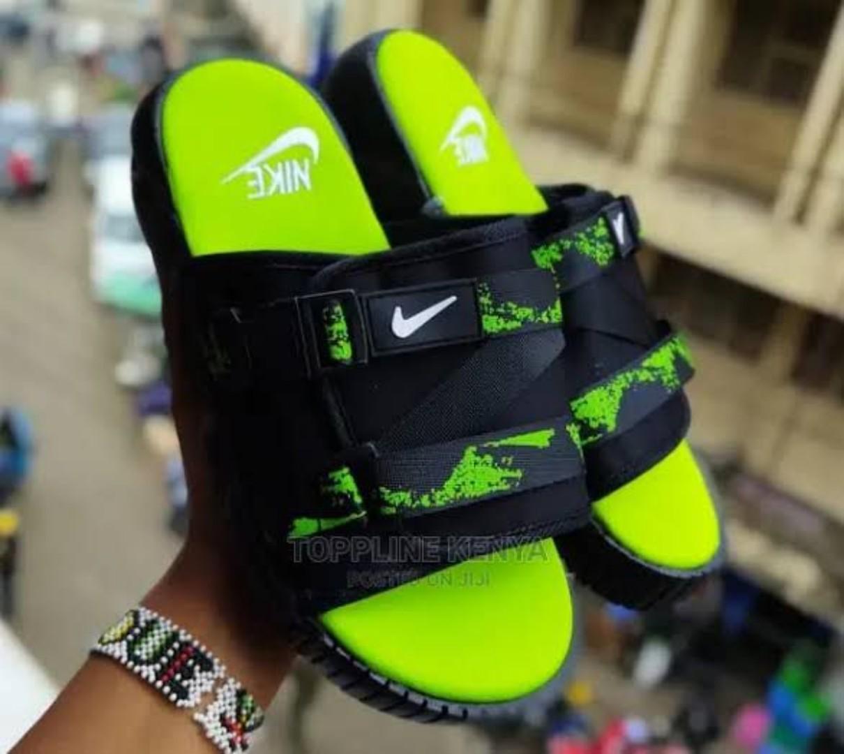 ORIGINAL AIR FORCE 1 SLIDES (DESIGHNER OPEN SHOES), GREEN COLOUR TRIPPLE WHITE ,HIGH QUALITY SLIP ONS. AIRFORCE 1 green JORDAN Best shop for Airforce, Air jordan, Airmax tn, Air force sneakers)