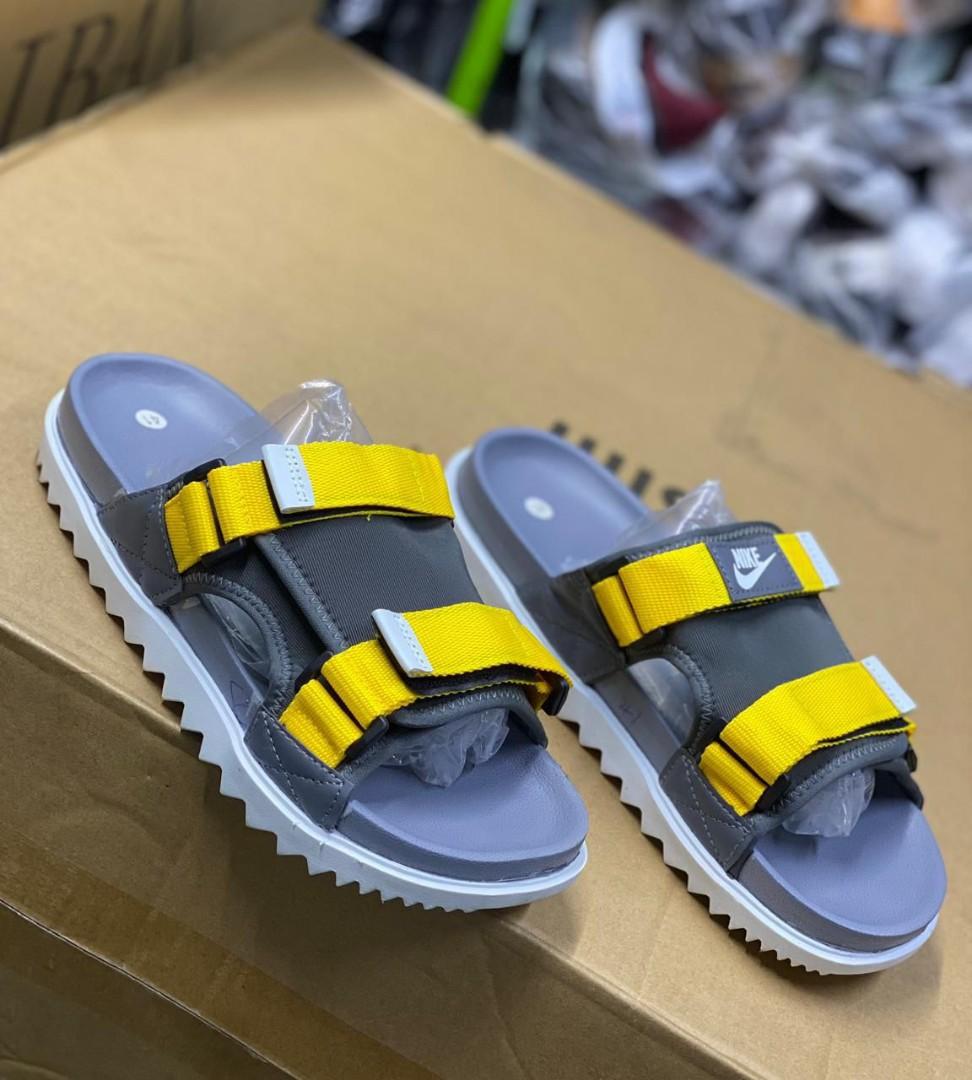 ORIGINAL AIR FORCE 1 SLIDES (DESIGHNER OPEN SHOES), YELLOW COLOUR TRIPPLE WHITE ,HIGH QUALITY SLIP ONS. AIRFORCE 1 white JORDAN Best shop for Airforce, Air jordan, Airmax tn, Air force sneakers)
