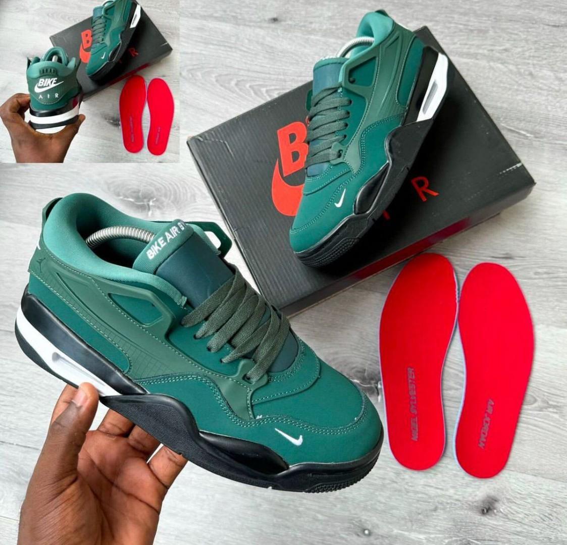 ORIGINAL AIR JORDAN 4 RM BIKE AIR RETRO.CUSTOMIZED JORDAN, COLOUR GREEN AND WHITE ,HIGH QUALITY SNEAKERS. JORDAN Best shop for Airforce, Air jordan, Airmax tn, Air force sneakers)