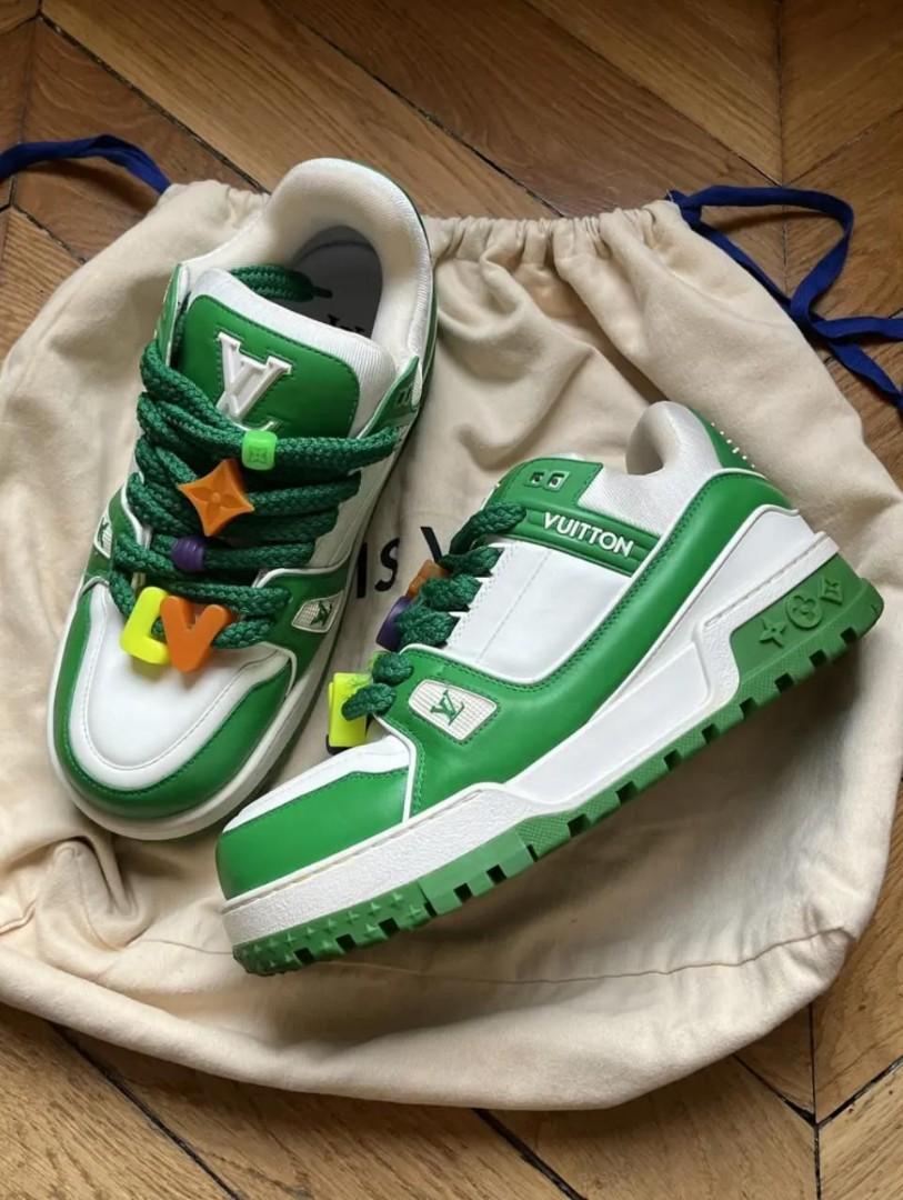 ORIGINAL LOUIS VUITTON SNEAKERS, LV SKATE , MULTI COLOUR WHITE AND GREEN TUNED AIR, HIGH QUALITY SNEAKERS. Best shop for Airforce, Air jordan, Airmax tn, Air force sneakers)