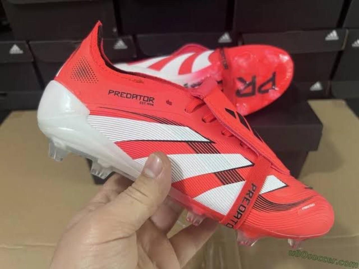 Original Adidas Predator Pro Fold Tongue Soft Ground Football Boots Lucid/Red/Black/WhiteSoccer Boots, Sport shoes, Sport sneakers