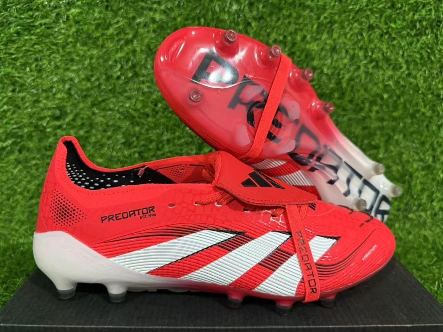 Original Adidas Predator Pro Fold Tongue Soft Ground Football Boots Lucid/Red/Black/WhiteSoccer Boots, Sport shoes, Sport sneakers
