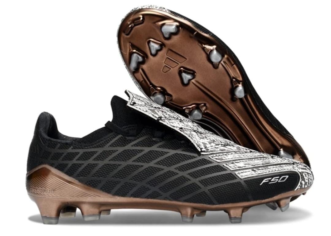 🔥 (on offer,) limited-edition Adidas F50 Spider Elite FG 2025 Firm Ground Soccer Cleats in a black and copper colorway.. Soccer Boots, Sport shoes, Sport sneakers Football boots, foot ball boots clea
