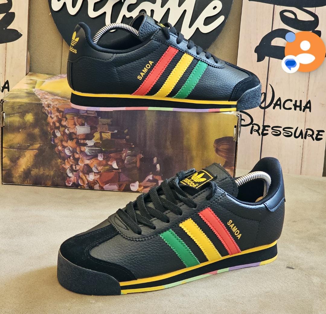🔥 (on offer) Classy Adidas Samoa Black Stripped, Adidas Sneakers, Men Adidas Sneakers, Fashionable Samoa. (Generic)