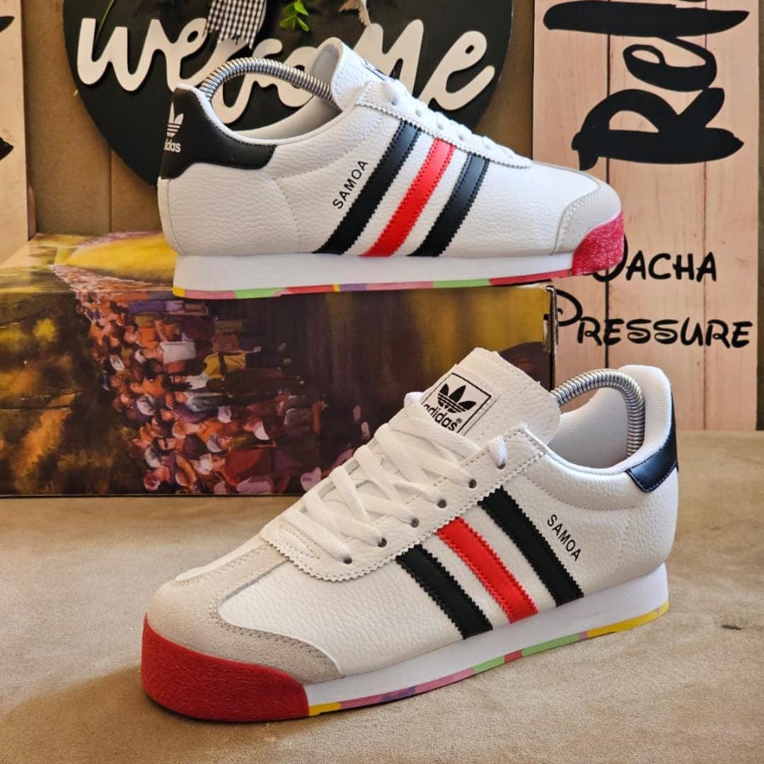 🔥 (on offer) Classy Adidas Samoa Multi color Stripped, Adidas Sneakers, Men Adidas Sneakers, Fashionable Samoa. (Generic)