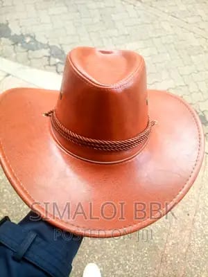 Vintage elegant leather cowboy hat