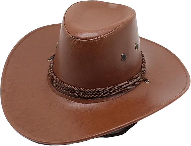 Vintage elegant leather cowboy hat