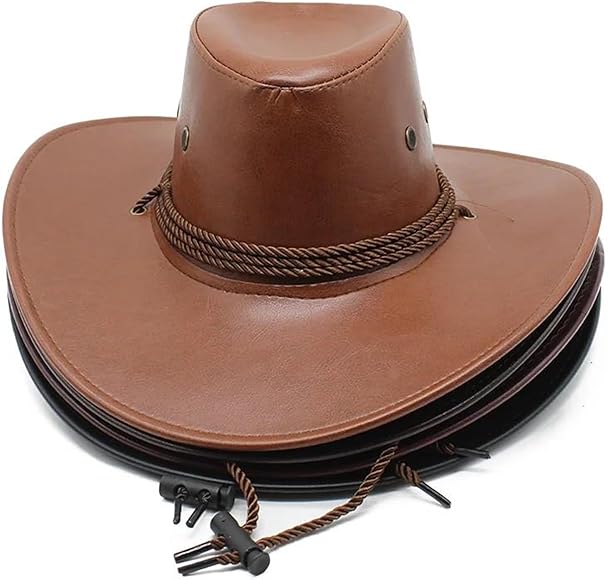 Vintage elegant leather cowboy hat