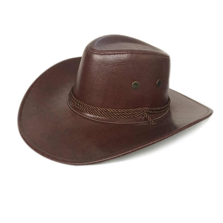 Vintage elegant leather cowboy hat