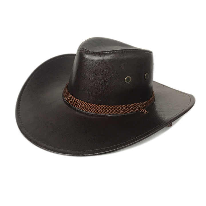Vintage elegant leather cowboy hat