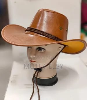 Vintage elegant leather cowboy hat