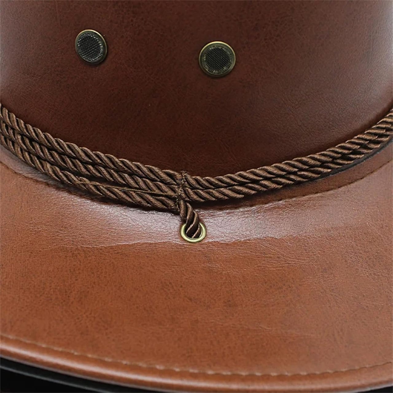 Vintage elegant leather cowboy hat