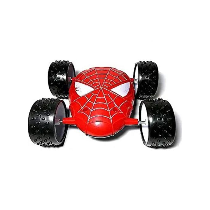 Double sided cartoon themed push and go plastic and rubber toy car for kids