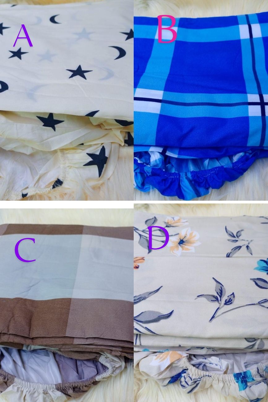 Cotton duvet cover, fitted bedsheet and 4 PCs pillow cases set 6*6