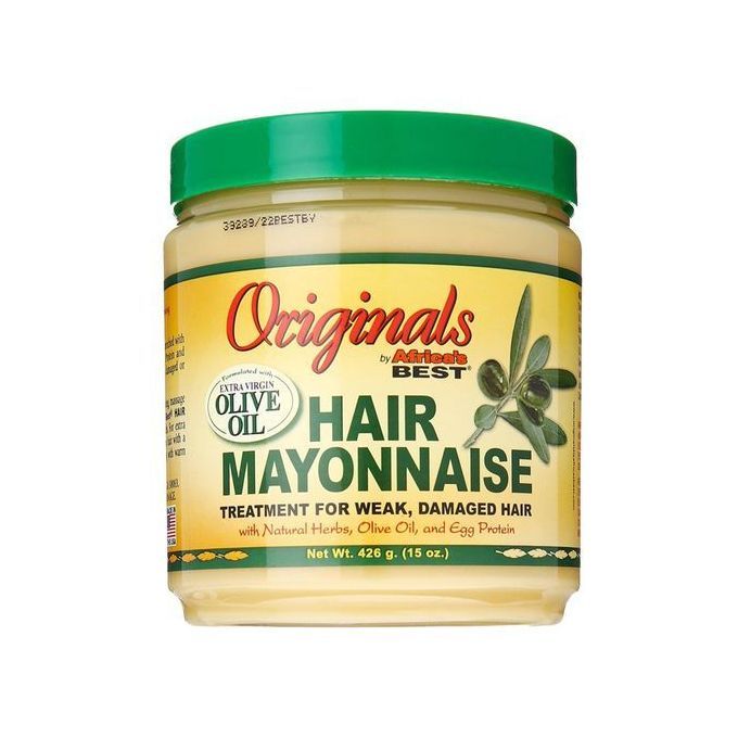 Africa's best hair mayonnaise with extra virgin olive oil treatment for weak and damaged hair.
