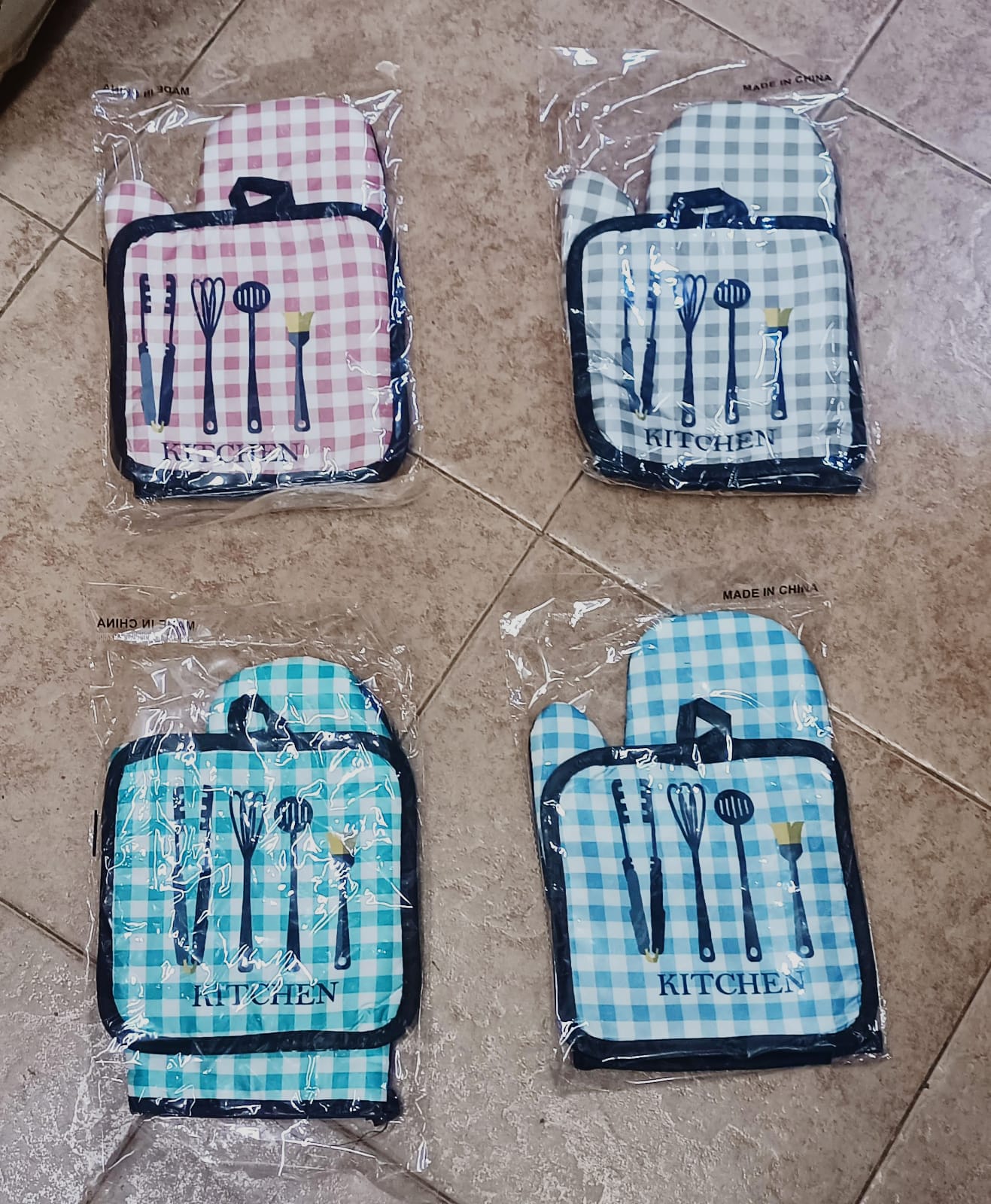 2 in 1 oven / kitchen glove + mat